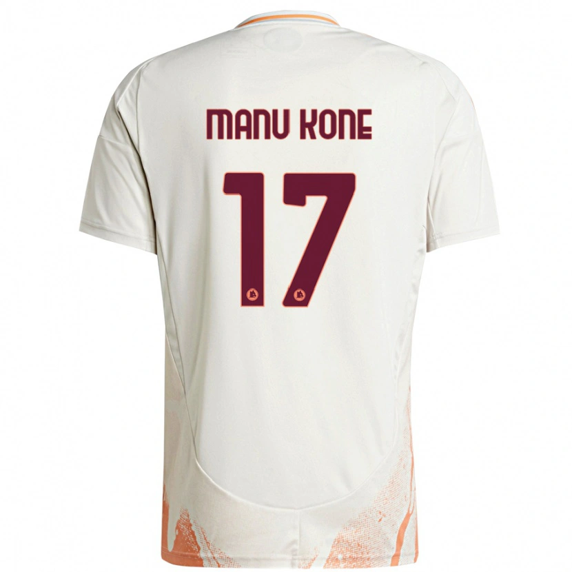 Danxen Dzieci Manu Koné #17 Kremowy Biały Pomarańczowy Wyjazdowa Koszulka 2024/25 Koszulki Klubowe