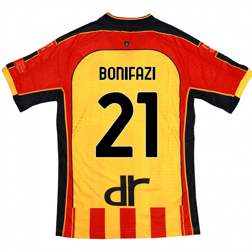 Danxen Dzieci Kevin Bonifazi #21 Żółty Czerwony Domowa Koszulka 2024/25 Koszulki Klubowe