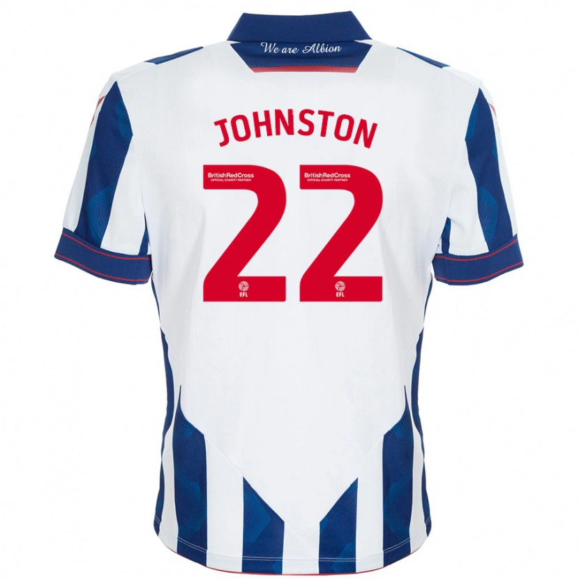 Danxen Dzieci Mikey Johnston #22 Biały Ciemnoniebieski Domowa Koszulka 2024/25 Koszulki Klubowe