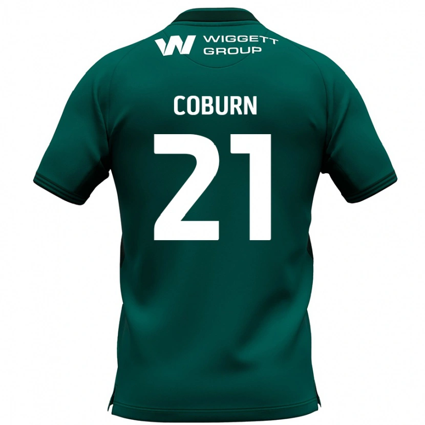 Danxen Dzieci Josh Coburn #21 Zielony Wyjazdowa Koszulka 2024/25 Koszulki Klubowe