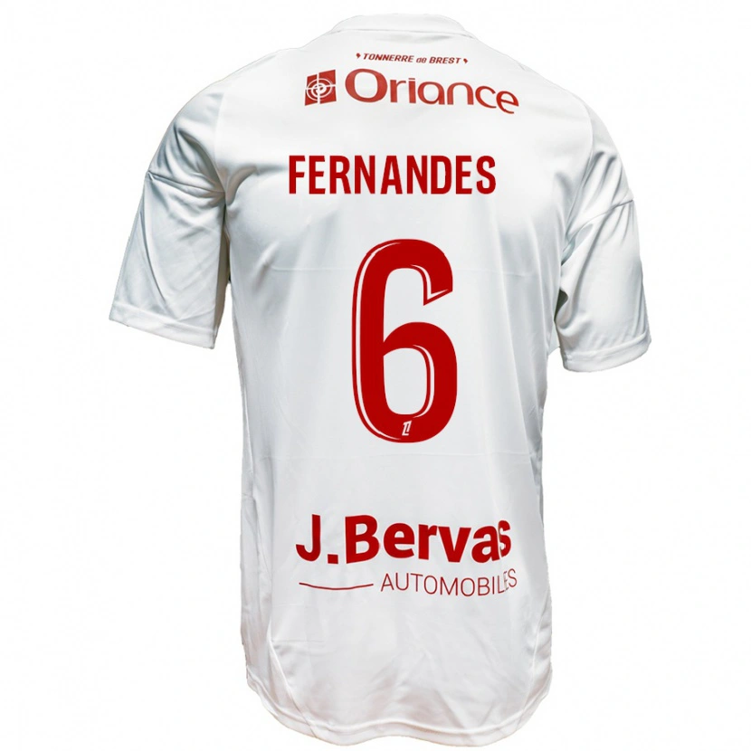 Danxen Dzieci Edimilson Fernandes #6 Biały Czerwony Wyjazdowa Koszulka 2024/25 Koszulki Klubowe