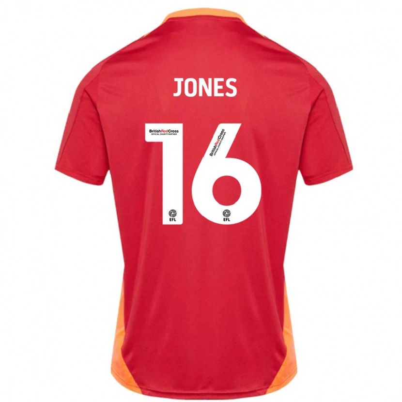 Danxen Dzieci Patrick Jones #16 Niebieski Złamana Biel Wyjazdowa Koszulka 2024/25 Koszulki Klubowe