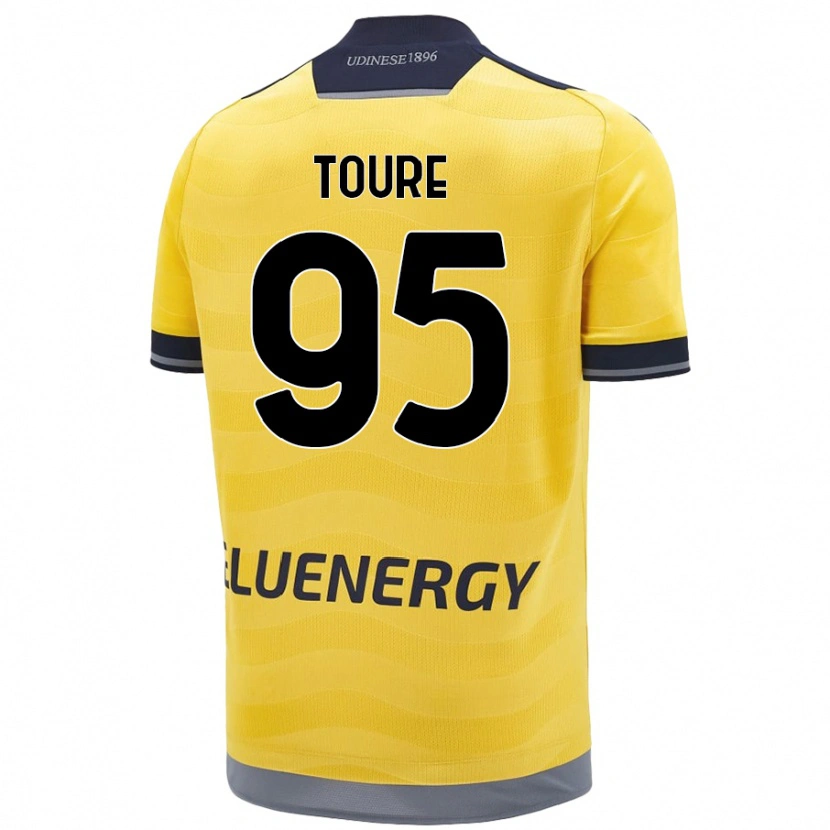 Danxen Dzieci Isaak Touré #95 Złoty Wyjazdowa Koszulka 2024/25 Koszulki Klubowe