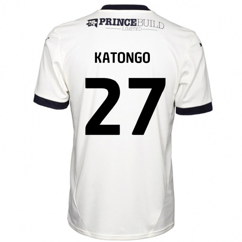 Danxen Męski Jadel Katongo #27 Łamana Biel Czarny Wyjazdowa Koszulka 2024/25 Koszulki Klubowe