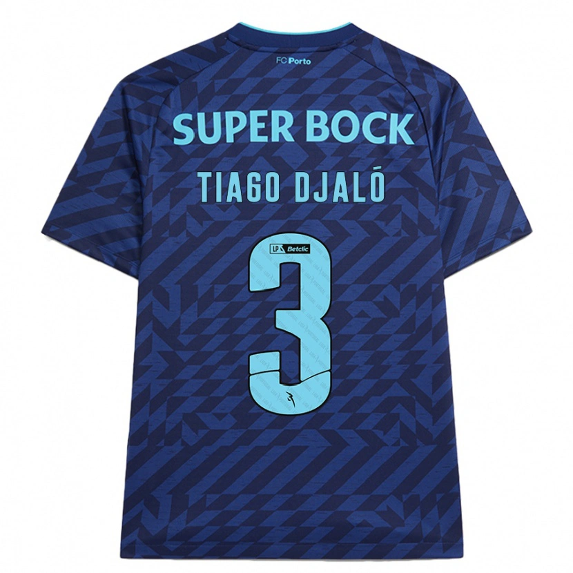 Danxen Męski Tiago Djaló #3 Granatowy Trzeci Komplet Koszulka 2024/25 Koszulki Klubowe