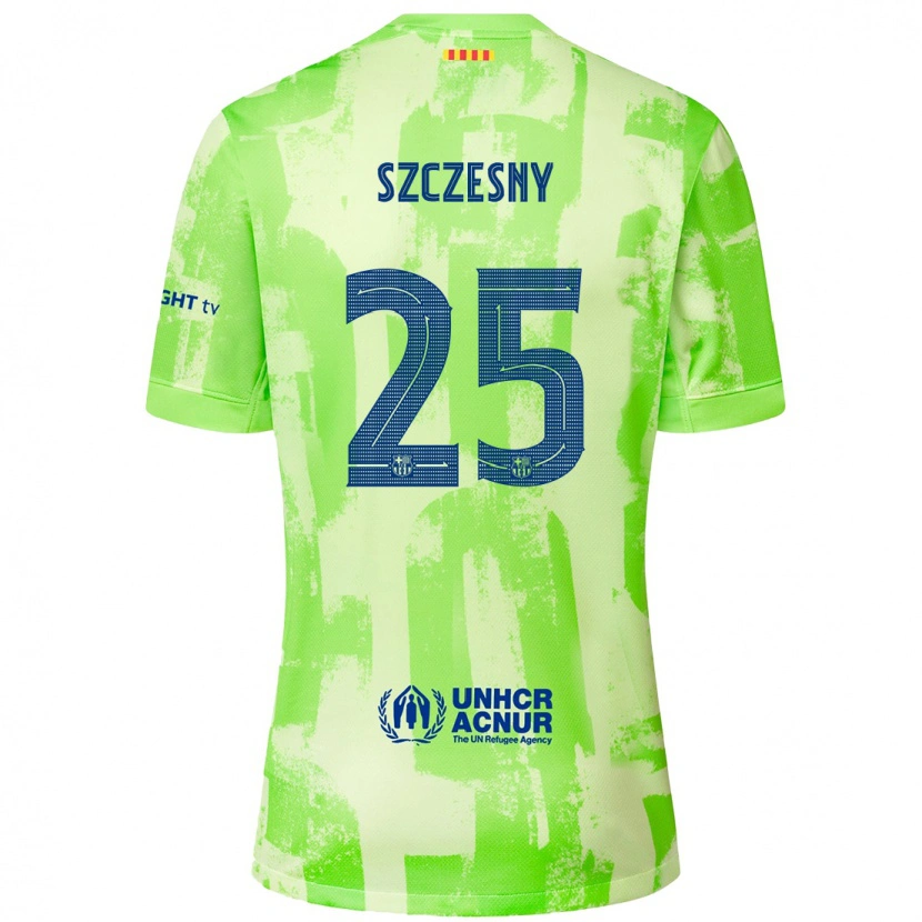 Danxen Męski Wojciech Szczesny #25 Limonkowy Trzeci Komplet Koszulka 2024/25 Koszulki Klubowe