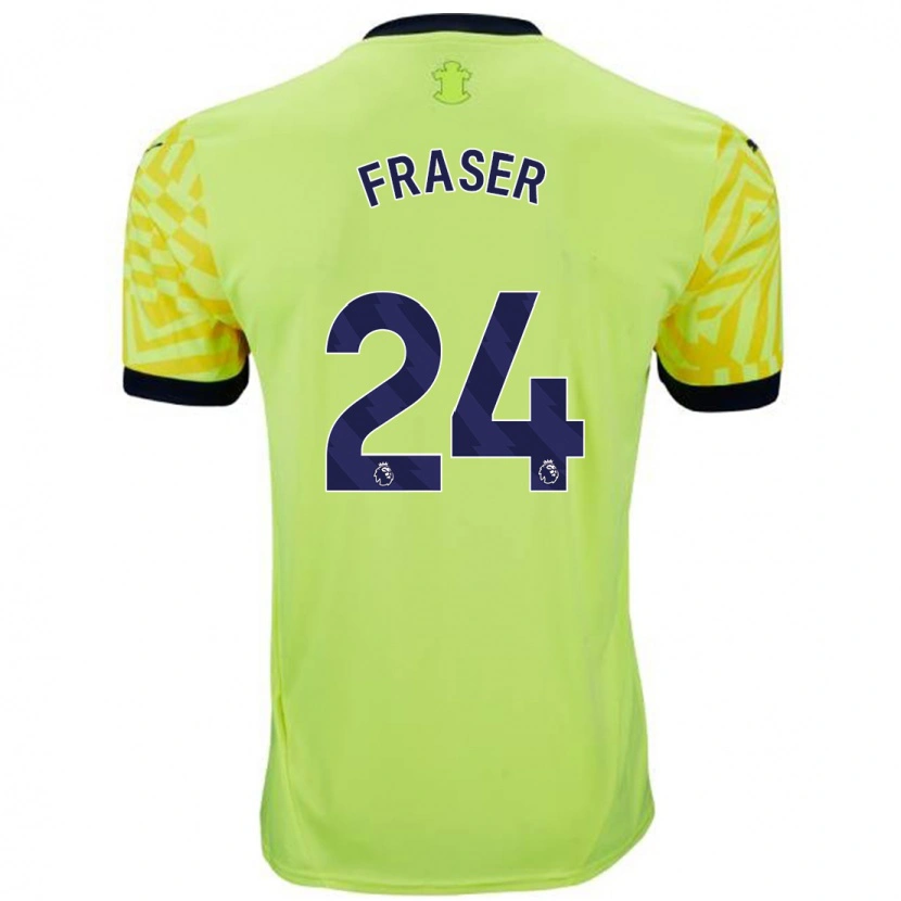 Danxen Męski Ryan Fraser #24 Żółty Wyjazdowa Koszulka 2024/25 Koszulki Klubowe