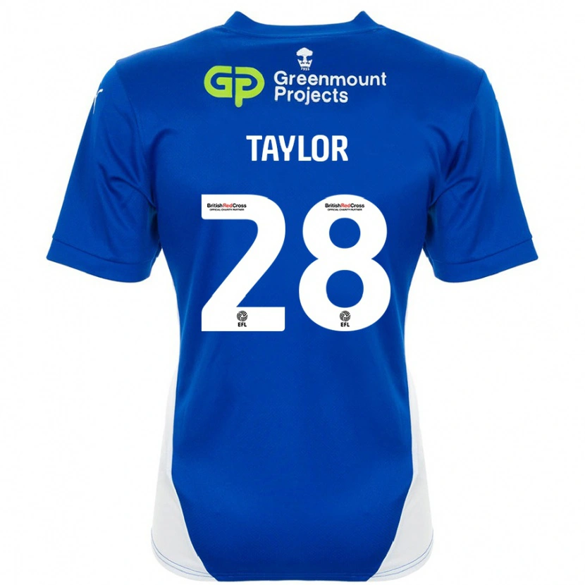 Danxen Męski Dale Taylor #28 Niebieski Biały Domowa Koszulka 2024/25 Koszulki Klubowe