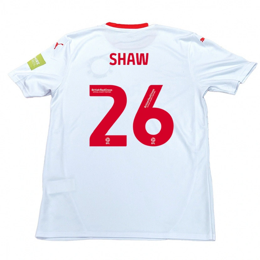 Danxen Męski Liam Shaw #26 Biały Wyjazdowa Koszulka 2024/25 Koszulki Klubowe