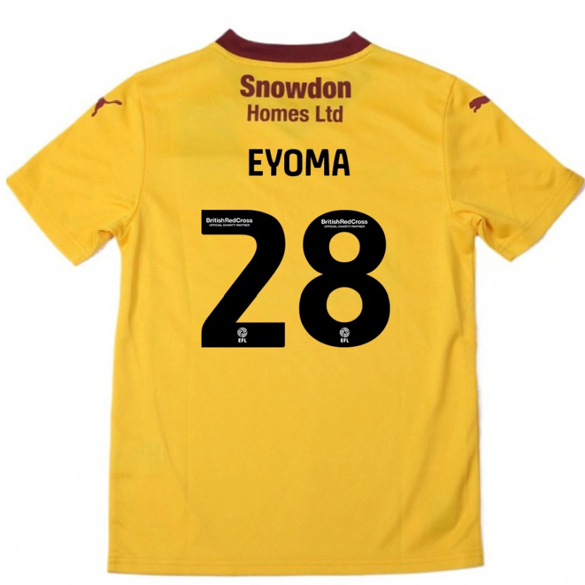 Danxen Męski Timothy Eyoma #28 Pomarańczowy Burgundowy Wyjazdowa Koszulka 2024/25 Koszulki Klubowe