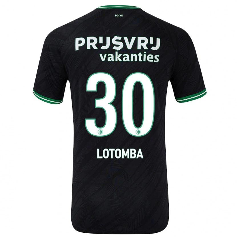 Danxen Męski Jordan Lotomba #30 Czarny Zielony Wyjazdowa Koszulka 2024/25 Koszulki Klubowe