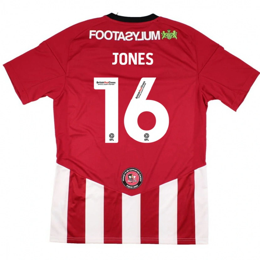 Danxen Męski Patrick Jones #16 Czerwony Biały Domowa Koszulka 2024/25 Koszulki Klubowe