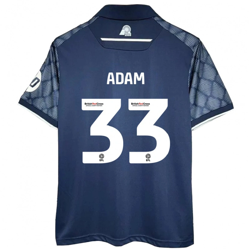 Danxen Kobiety Josh Adam #33 Czarny Wyjazdowa Koszulka 2024/25 Koszulki Klubowe