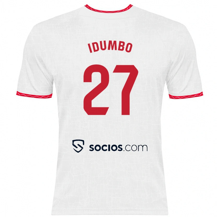 Danxen Kobiety Stanis Idumbo Muzambo #27 Biały Czerwony Domowa Koszulka 2024/25 Koszulki Klubowe