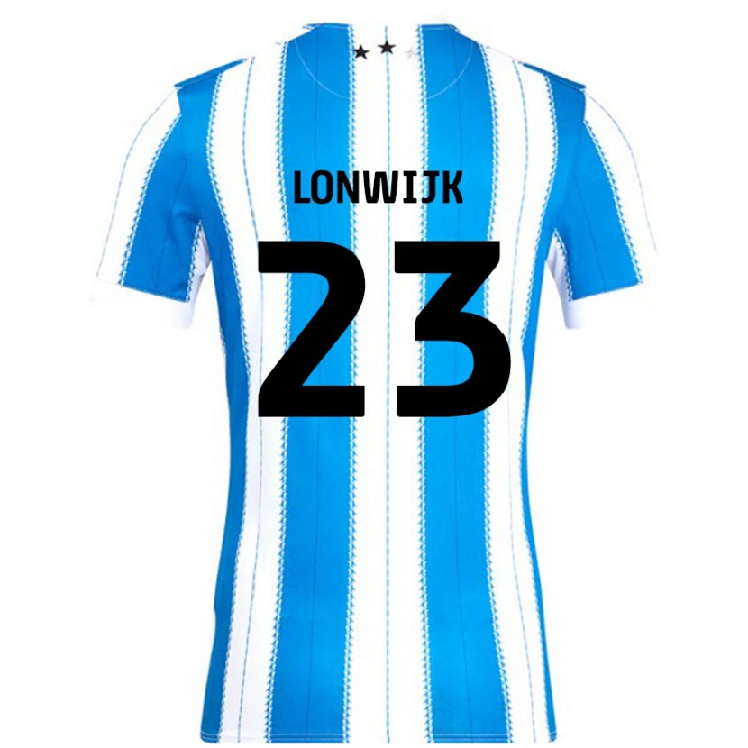 Danxen Kobiety Nigel Lonwijk #23 Niebieski Biały Domowa Koszulka 2024/25 Koszulki Klubowe