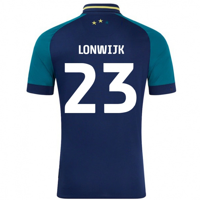 Danxen Kobiety Nigel Lonwijk #23 Granatowy Ciemnozielony Wyjazdowa Koszulka 2024/25 Koszulki Klubowe