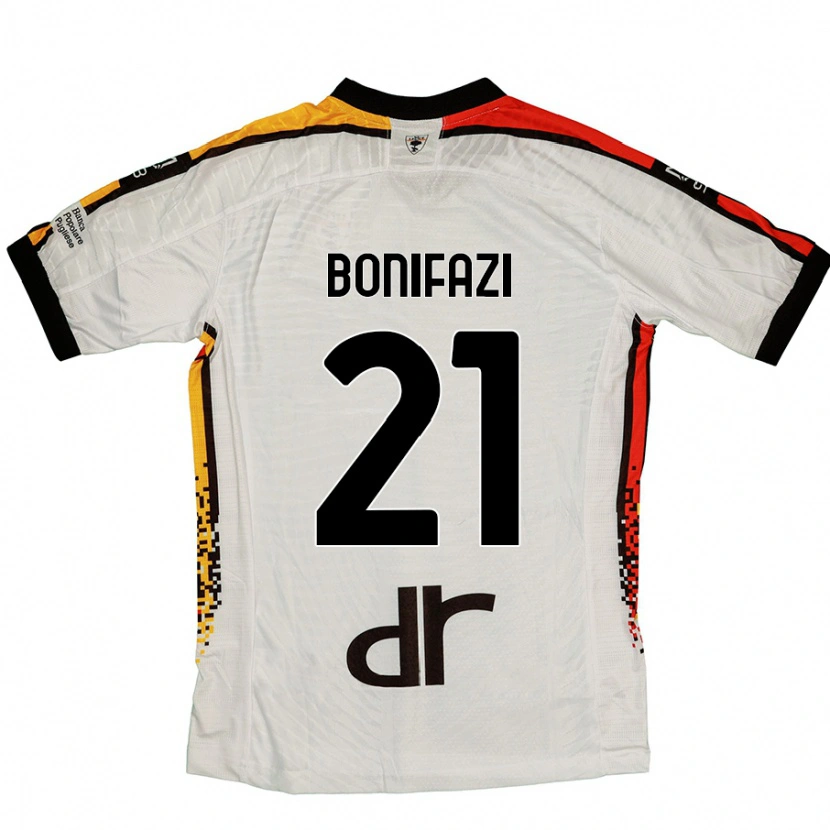 Danxen Kobiety Kevin Bonifazi #21 Biały Czarny Wyjazdowa Koszulka 2024/25 Koszulki Klubowe