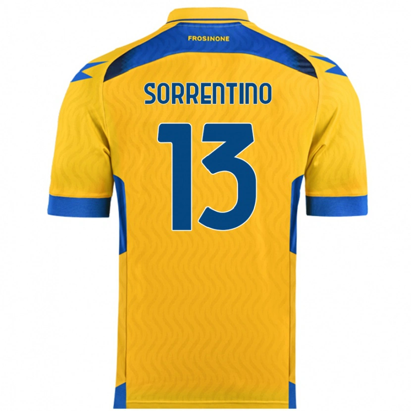 Danxen Kobiety Alessandro Sorrentino #13 Żółty Domowa Koszulka 2024/25 Koszulki Klubowe
