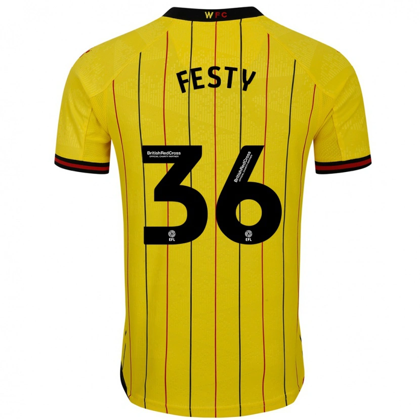 Danxen Kobiety Festy Ebosele #36 Żółty Czarny Domowa Koszulka 2024/25 Koszulki Klubowe